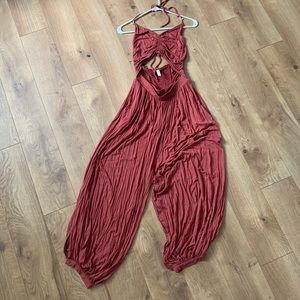 coral jumpsuit